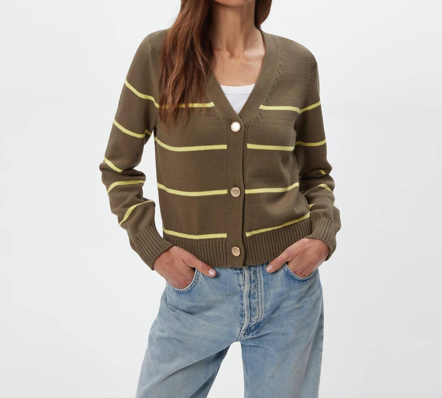 Michael Stars - Tracey Striped Button Down Cardigan