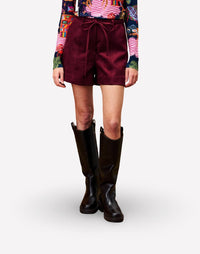 FRNCH Ginette Shorts in burgundy - women's shorts