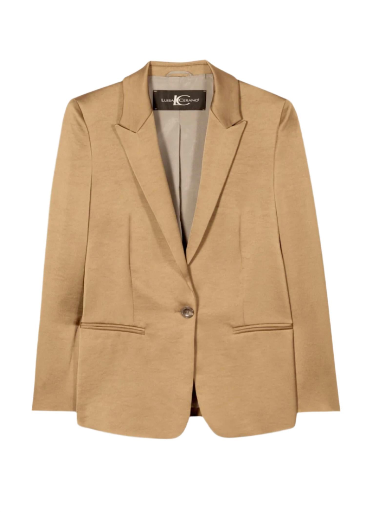 LUISA CERANO One-button Blazer in hanf - women's jacket - view 5