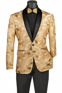 Vinci Philosophy Men's Slim Fit Sport Coat Jacket Blazer in champagne beige - men's jacket