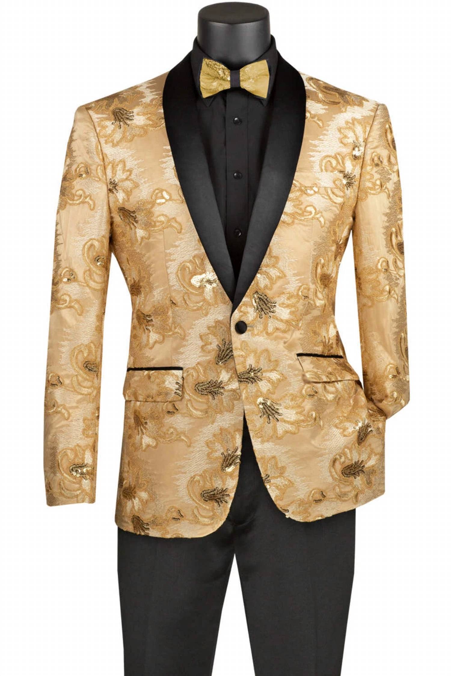Vinci Philosophy Men's Slim Fit Sport Coat Jacket Blazer in champagne beige - men's jacket