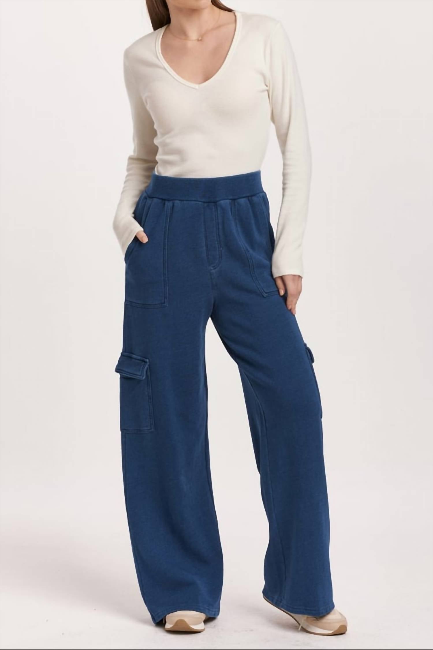 DEAR JOHN DENIM Becca Wide Leg Pants in dark indigo - women's pants