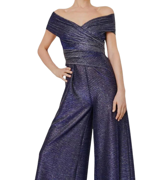 Talbot Runhof - METALLIC VOILLE JUMPSUIT