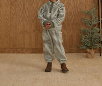 Rylee + Cru Kids' Relaxed Sweatpants in evergreen stripe - kids' joggers