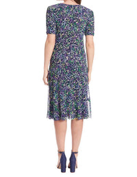 London Times - Zemira Mesh Reversible Midi Dress