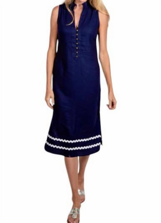 Sail To Sable - Sleeveless Button Midi Tunic Dress