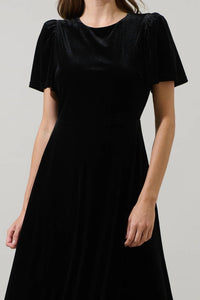 Sugarlips - Mirba Velvet A-Line Midi Dress