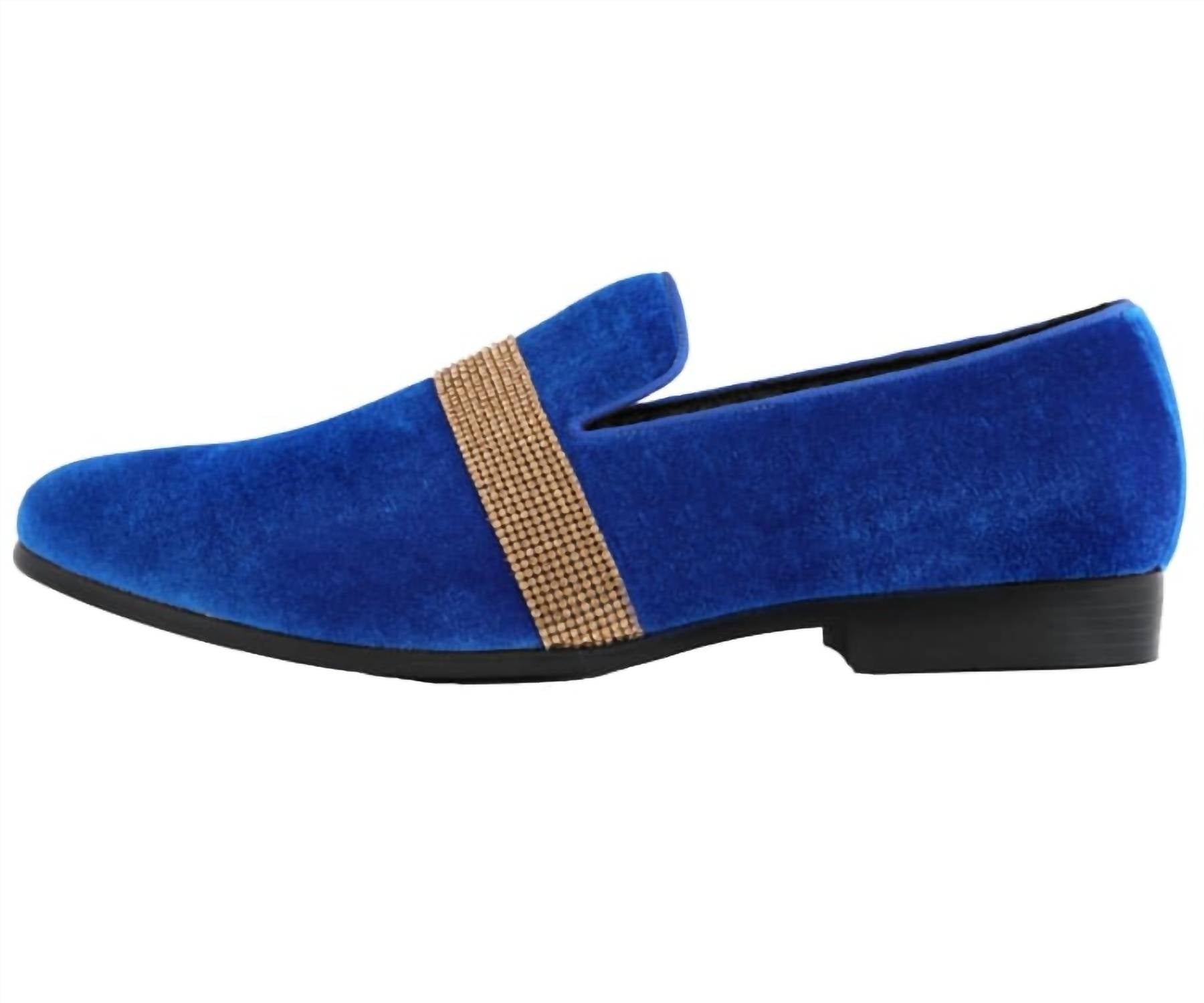 Amali Men's Monarch Loafer in royal gold - men's loafer - detail view