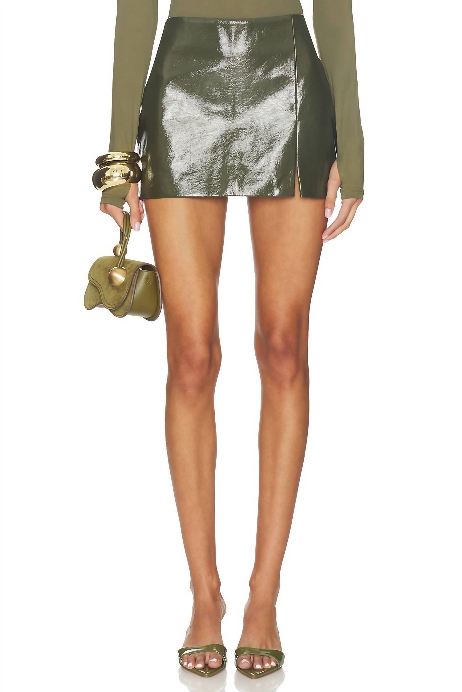 Nakedvice Women's The Betty Skirt in olive - women's skirt