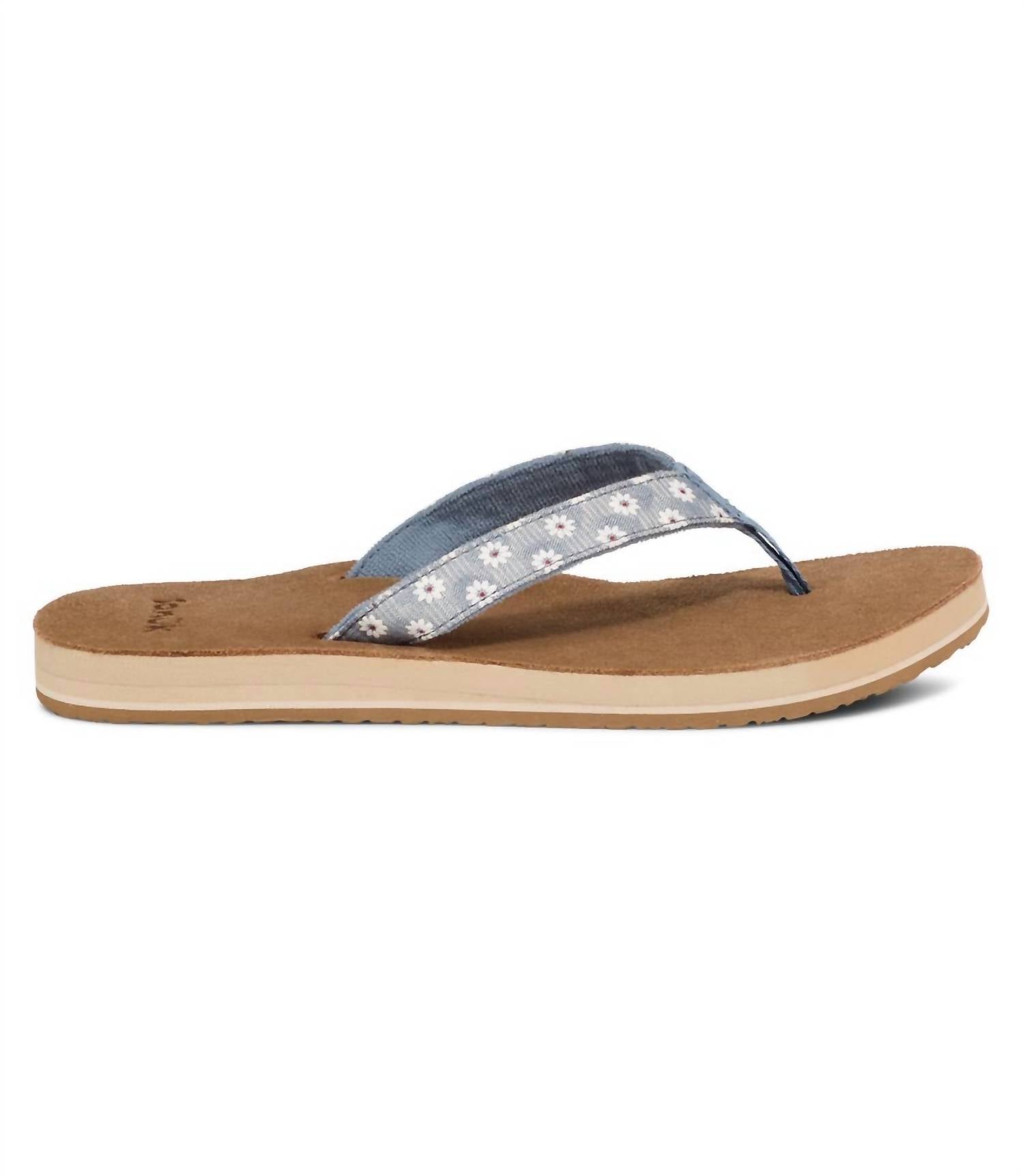 SANUK Women's Happy Placer Sandal in white daisy - women's sandal