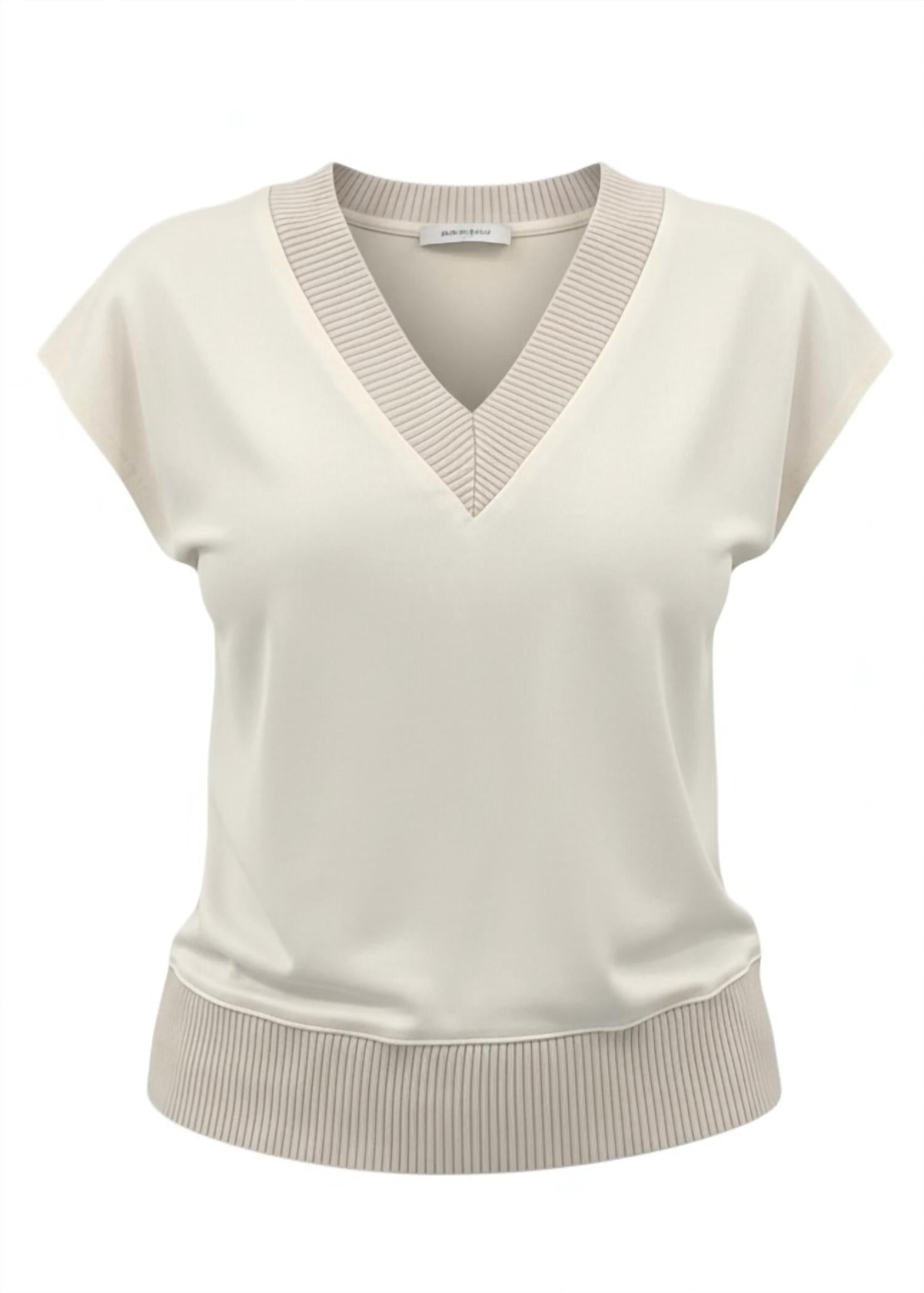 Iris Setlakwe - Women's Matte Jersey Rib V-neck Top