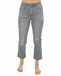 Grace And Lace - Mel's Favorite Straight Leg Cropped Denim Jeans
