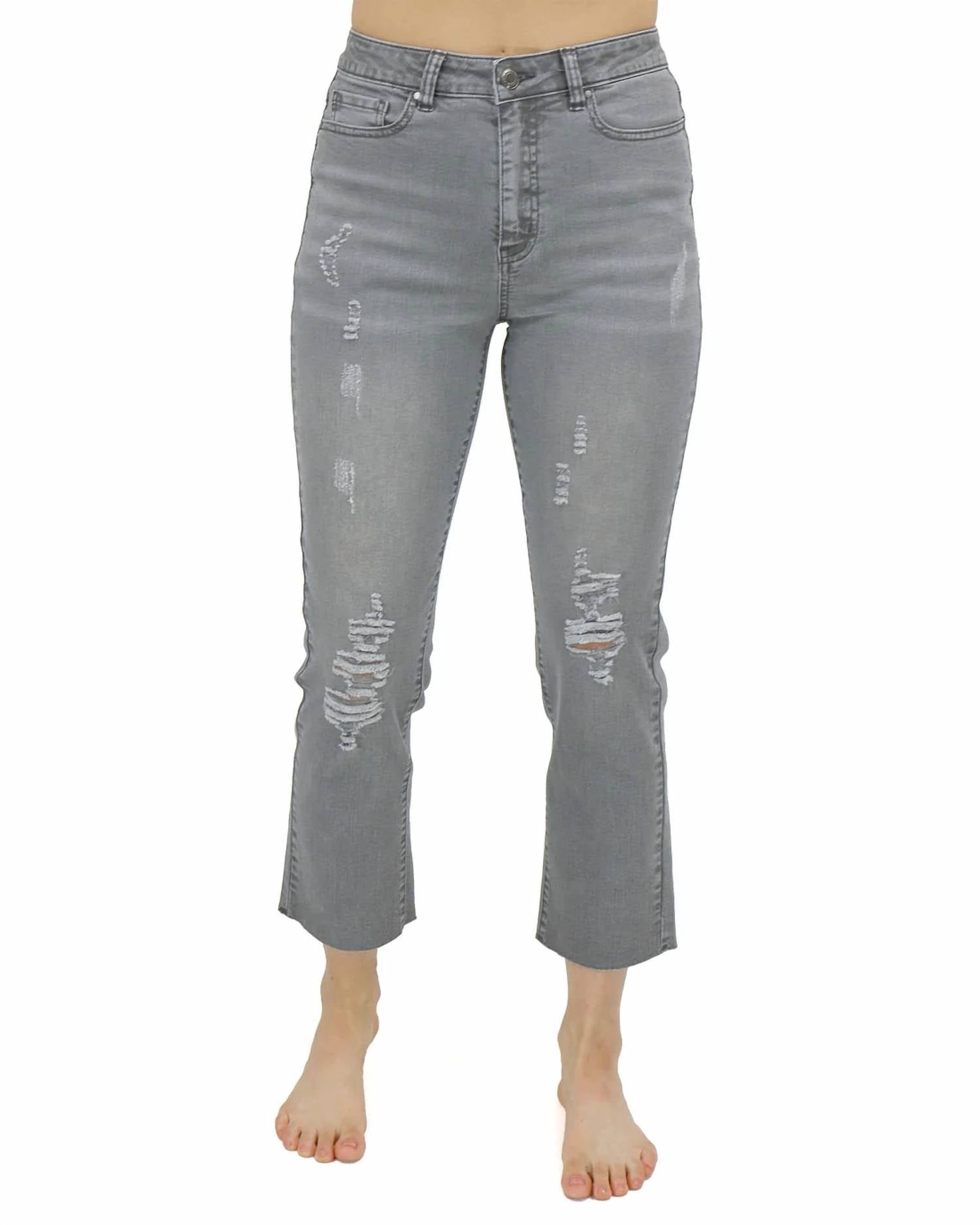Grace And Lace - Mel's Favorite Straight Leg Cropped Denim Jeans