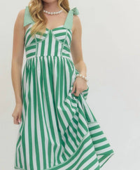 entro Riley Striped Dress in green - women's dress - view 4