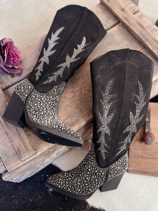 Very G - Women's Rhinestone Western Style Boots