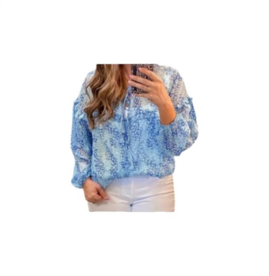Shewin - Printed Ruffle Blouse
