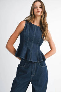 Mable - Milani Denim Top And Pants Set