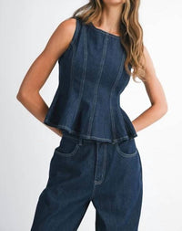 Mable - Milani Denim Top And Pants Set