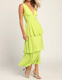 Lulus - Celebration Time Sleeveless Tiered Midi Dress