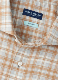 PETER MILLAR Varallo Italian Flannel Shirt in british grey - men's shirt - alternate view