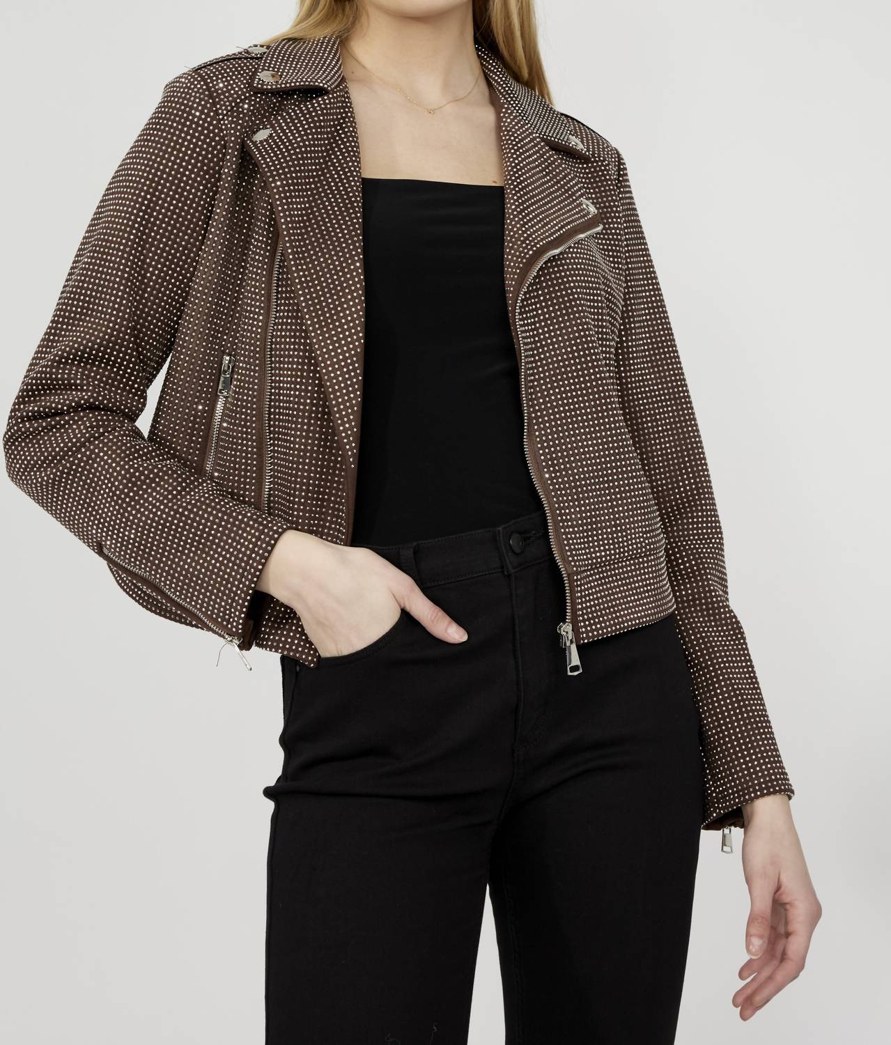Frank Lyman - Sparkle Knit Moto Jacket