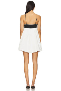 NIA Nicolette Mini Dress in white black - women's dress - detail view