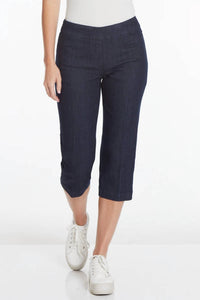 Multiples - Denim Pull On Capri Pants With Back Pockets