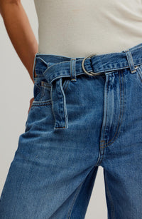 Free People East Bay cuffed Jean in med wash - women's jeans - alternate view