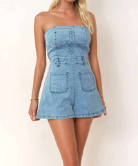 Wisteria Lane - SEXY DENIM STRAPLESS ROMPER