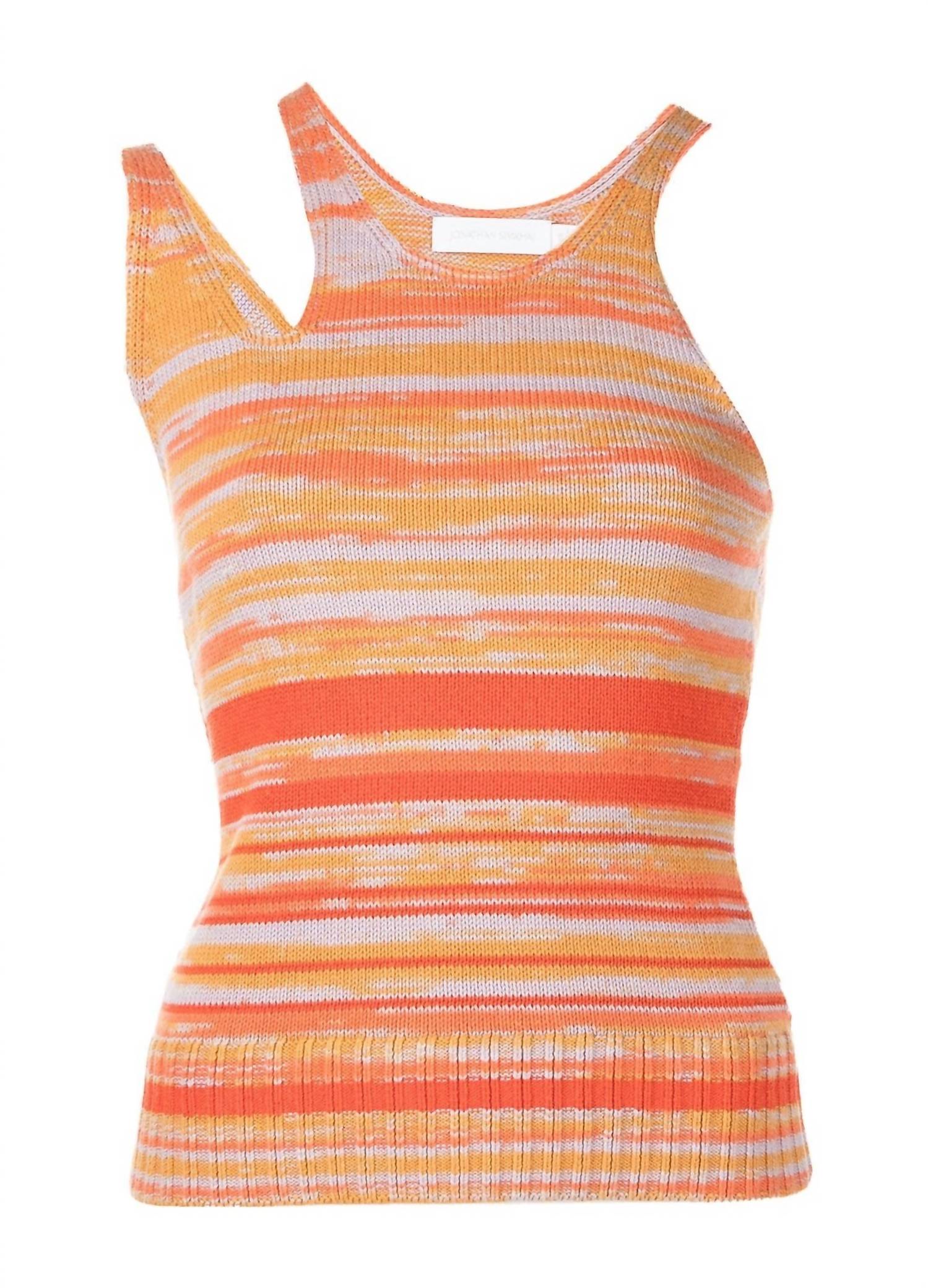 JONATHAN SIMKHAI AVANI SPACE DYE TANK TOP in lupine - women's tank top - alternate view