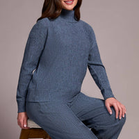 Tribal - Textured Knit Mock Neck Top