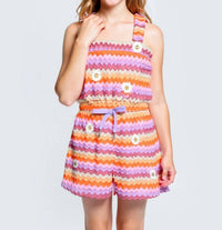 Hannah Banana - Girl's Stripe Crochet Romper