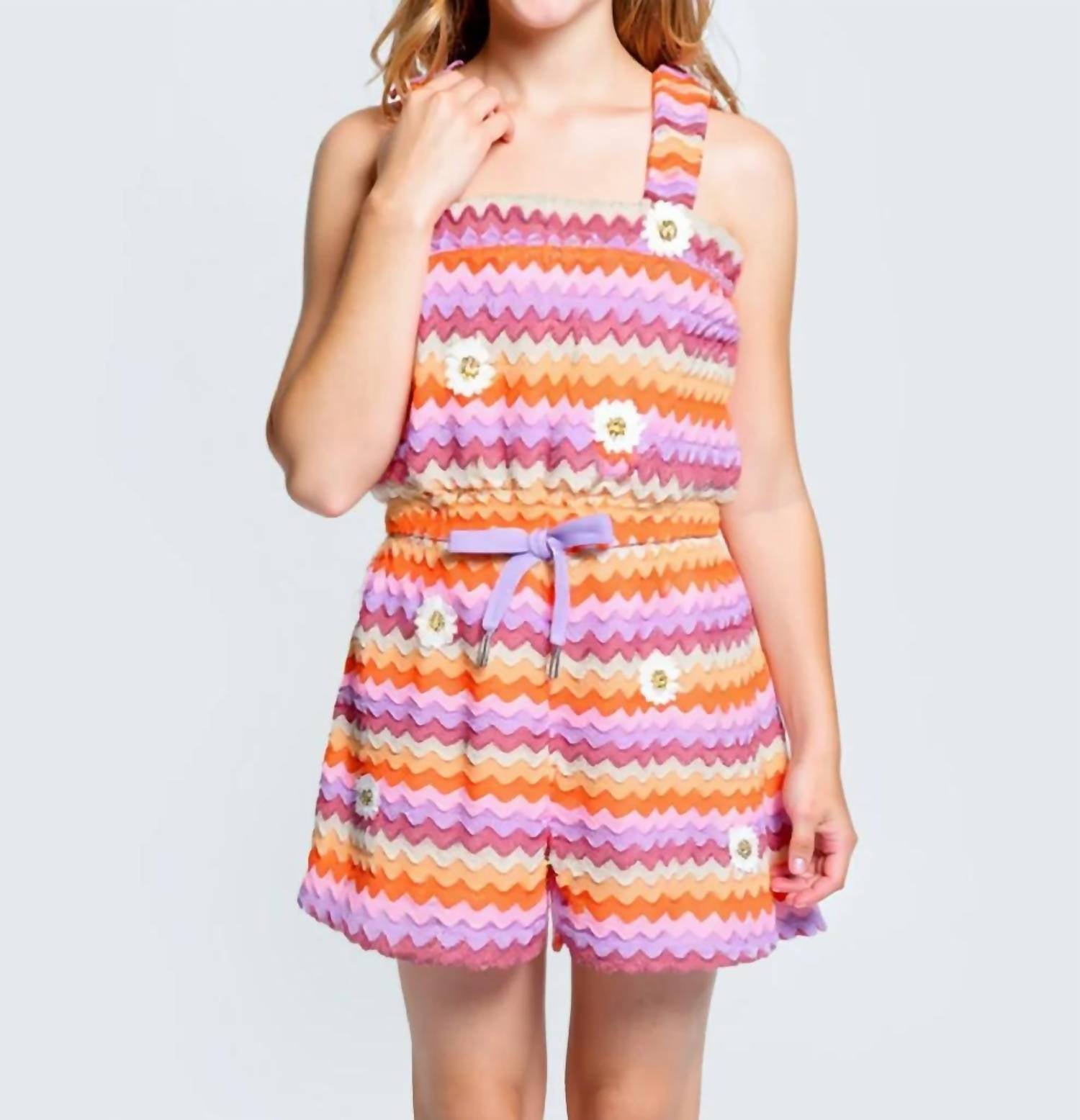 Hannah Banana - Girl's Stripe Crochet Romper