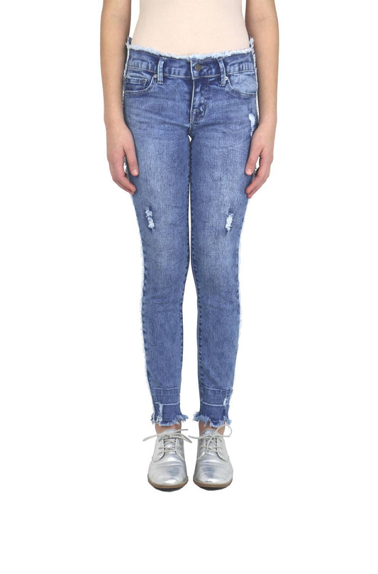 Tractr - Girl's Distressed High Rise Jeans