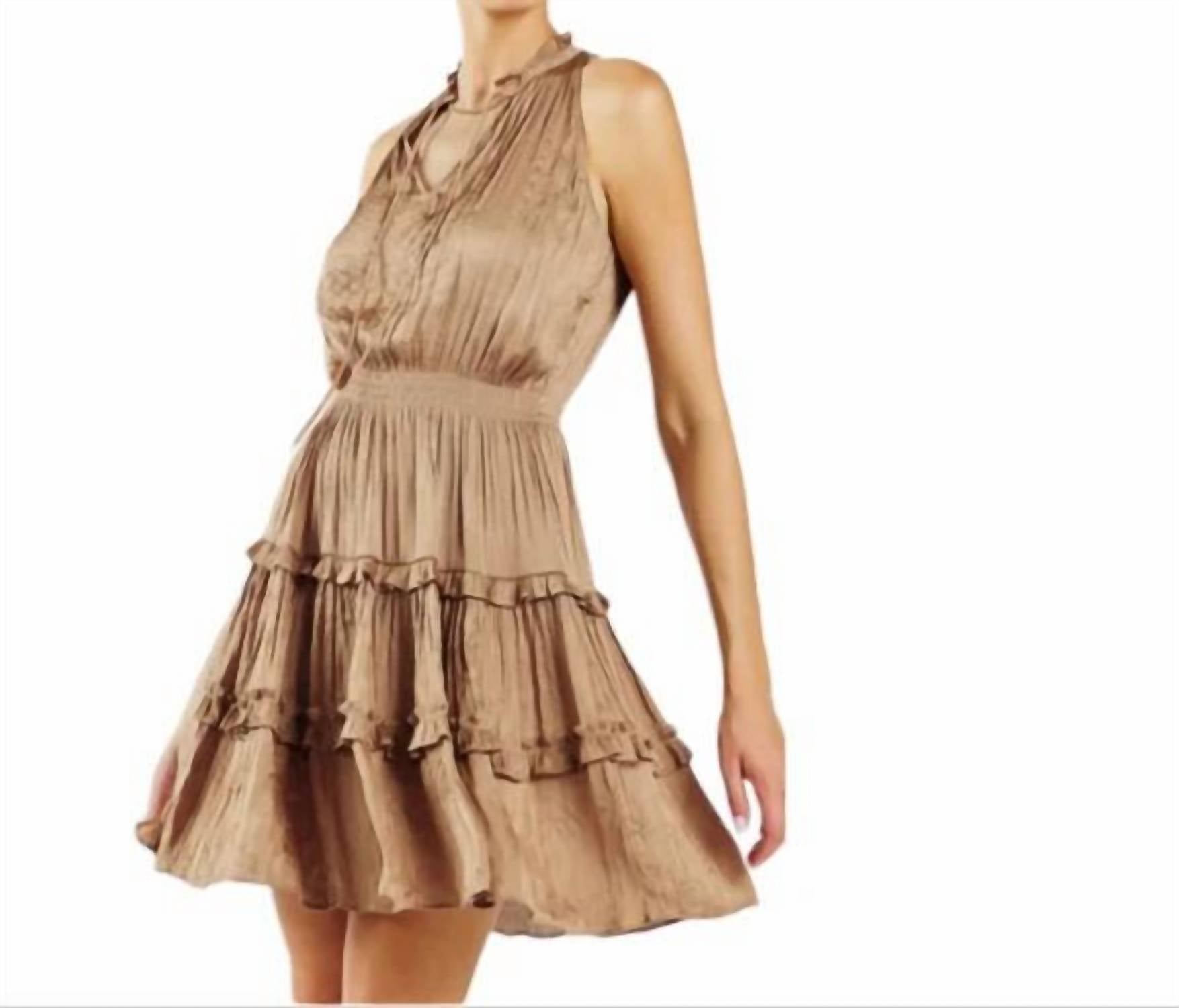 Current Air - Sleeveless Smocked Tiered Mini Dress