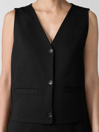 Eileen Fisher - Flex Ponte Washable Button Front Vest