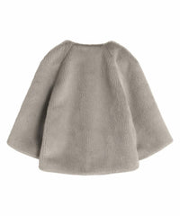 Echo - Collarless Faux Fur Jacket with Raglan Sleeve