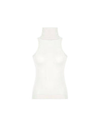 Theo The Label - Women's Nomia Sheer Knit Sleeveless Turtleneck Top