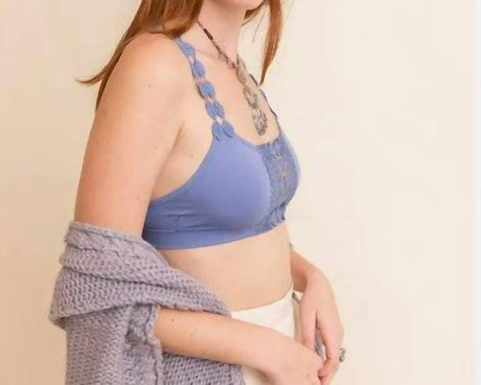 Leto - Boho Eye Lace Applique Bralette