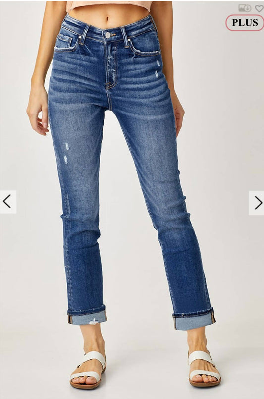 Risen - Women's Plus Size Cuffed Jeans