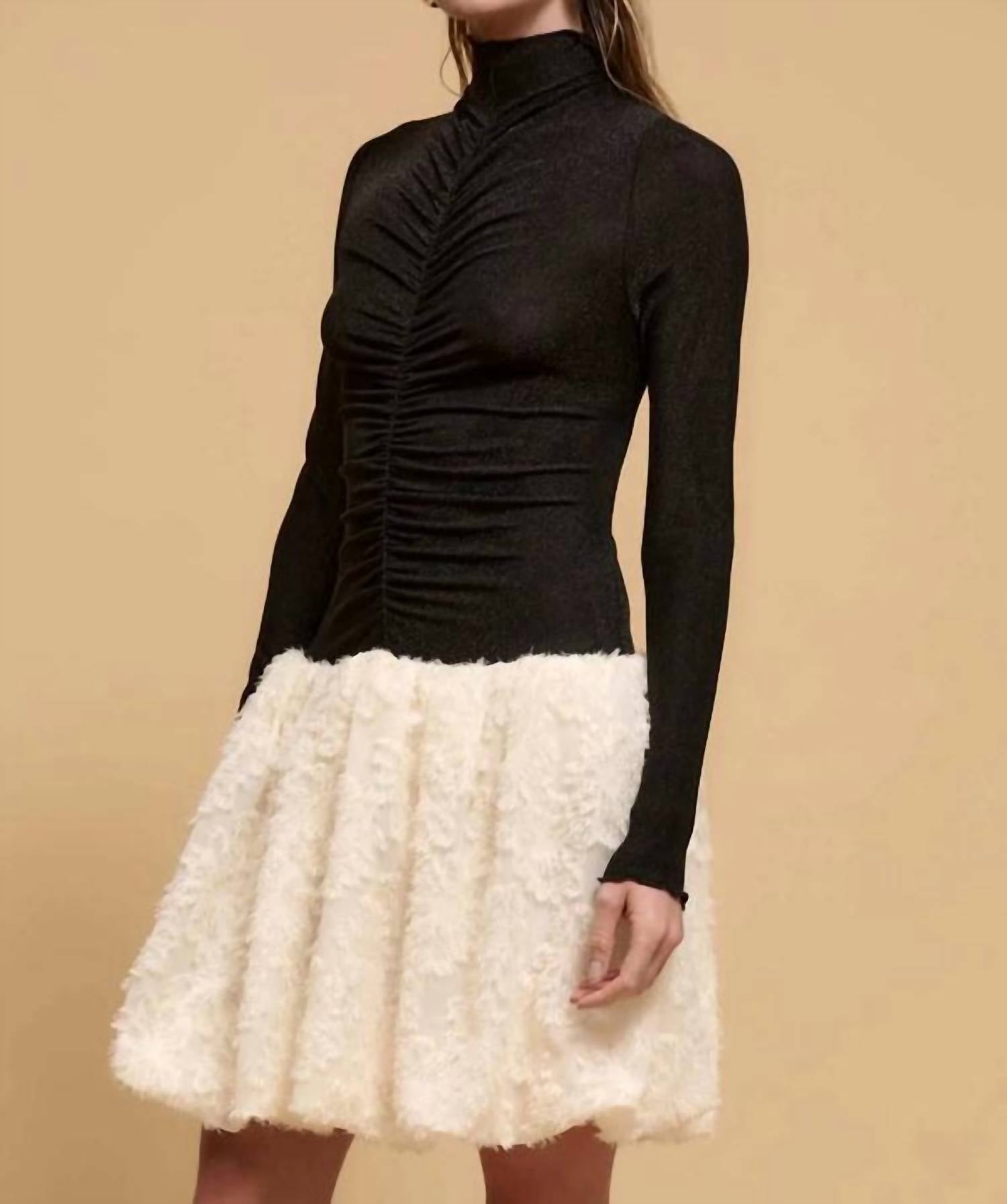 Promesa - Two-tone With Ruched Bodice Bubble Mini Dress
