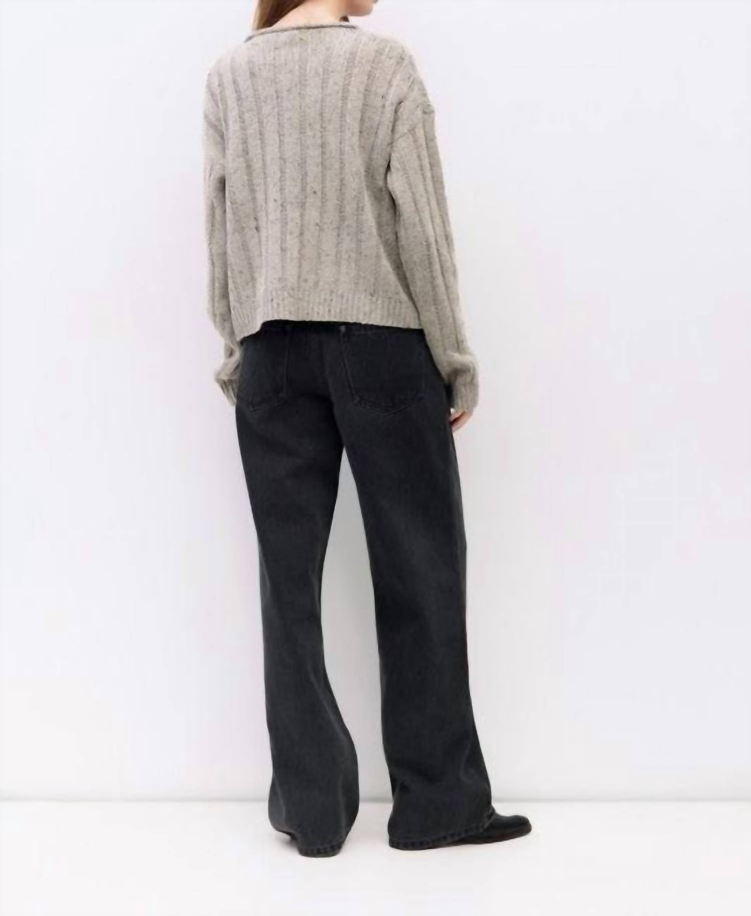 all : row Theodora Flared Sleeves Cardigan in grey - women's cardigan - detail view