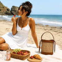 German Fuentes - Women's Leather Bucket Bag