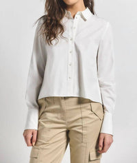 Derek Lam 10 Crosby - Aria Pleated Back Cropped Shirt