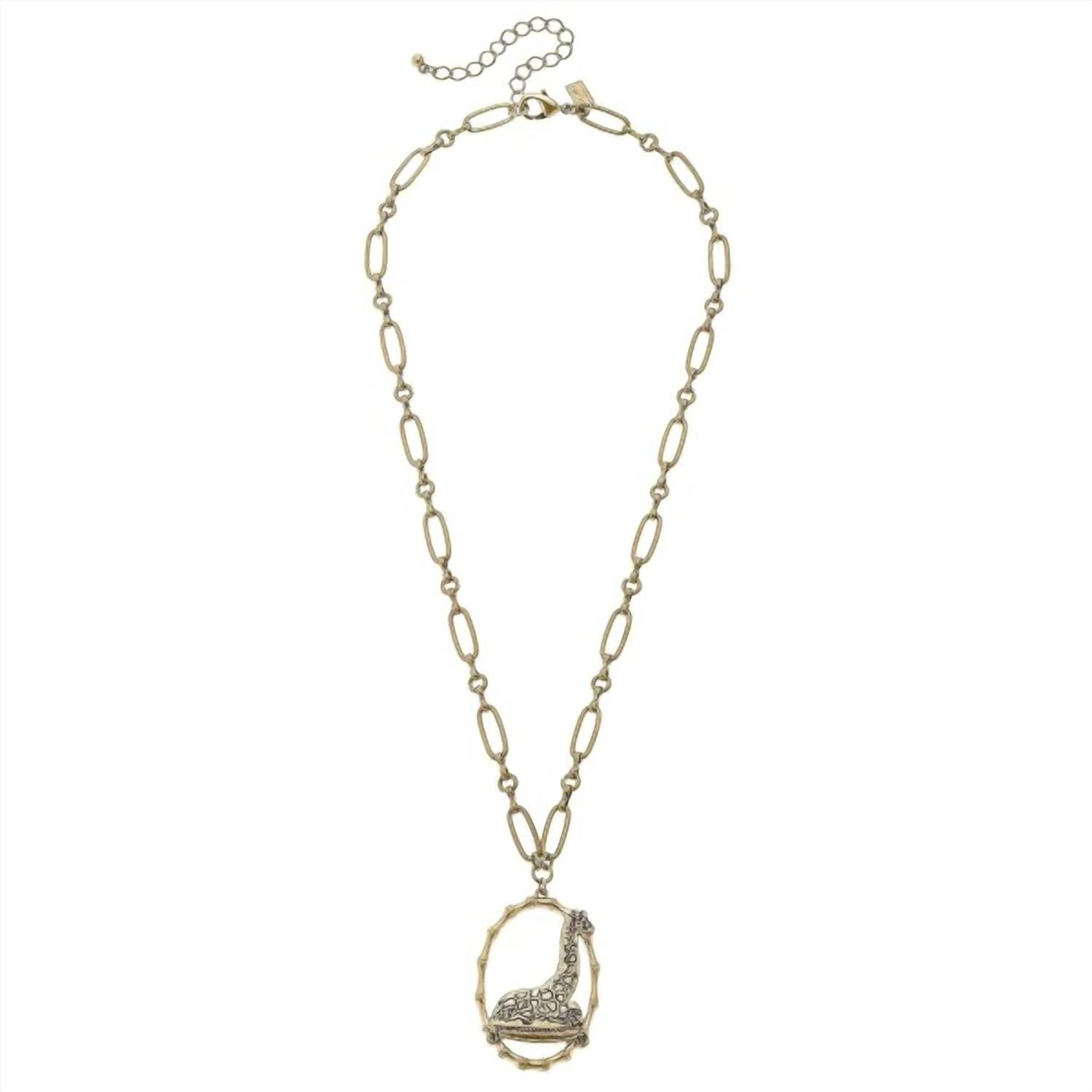 Canvas Style - Women's Giraffe Pendant Chain Link Necklace