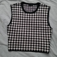 Atm - Shepherd Check Jacquard Cropped Sweater