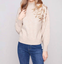 Charlie B - Mockneck Sweater With Sequin Detail