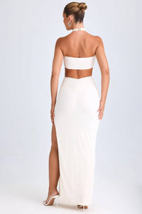 Oh Polly - Cut-out Ruched Halterneck Maxi Dress