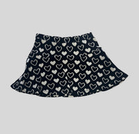 Hannah Banana Kid's Heart Print Skirt in black - kids' skirt - detail view