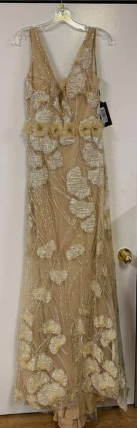 Terani Couture - Mother Of The Bride Wedding Cape Long Evening Metallic Dress